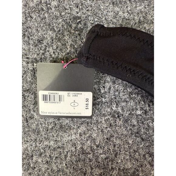 Rare Victoria Secret Bikini Set Black Lace Up Top & cheeky Bottoms Swimwear M - Picture 4 of 8